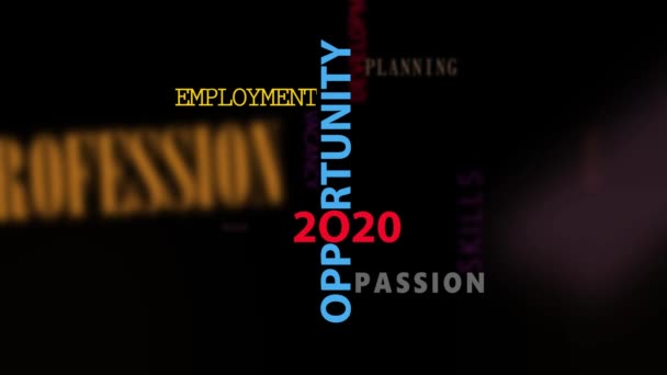 Κινητικό Κείμενο Animation Ευκαιριών Απασχόλησης Νέο Έτος 2020 Ευκαιρίες Απασχόλησης — Αρχείο Βίντεο