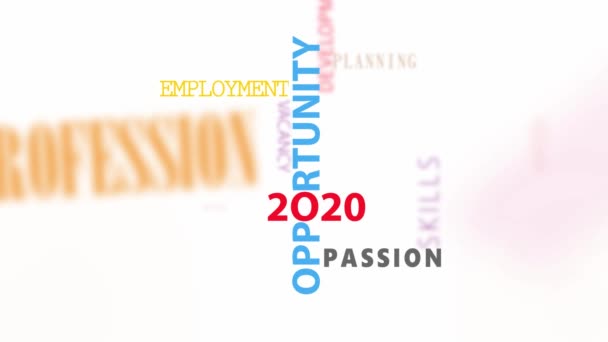 Animation Cinétique Des Opportunités Emploi Dans Nouvelle Année 2020 Opportunités — Video