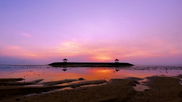 Wunderschöne Farben Des Morgens Sonnenaufgangs Bali Indonesien Zeitraffer Clip Mit — Stockvideo