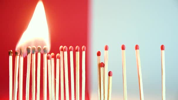 Social Distancing Concept Clip Using Matches Igniting Depict How Social — Stock Video