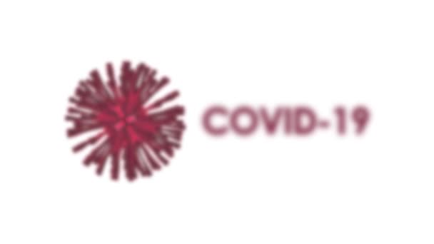 Corona Virus Covid Model Met Tekst Geanimeerd Witte Achtergrond Wereld — Stockvideo