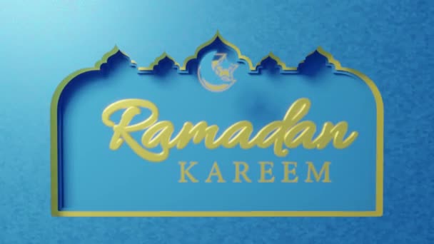 Ramadan Kareem Cardboard Cut Animation Copy Space Text Clip 3840 — стоковое видео