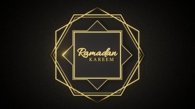 Ramazan Kareem, geometrik altın folyo şekilleriyle yazılmış 3D modern lüks tasarım.