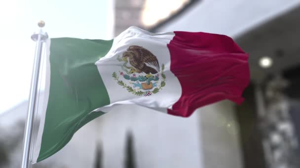 Mexikos Flagga Spanska Bandera Mxico Vertikal Tricolor Grönt Vitt Och — Stockvideo