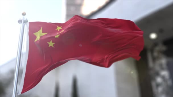 4k A Kínai Népköztársaság zászlója — Stock videók