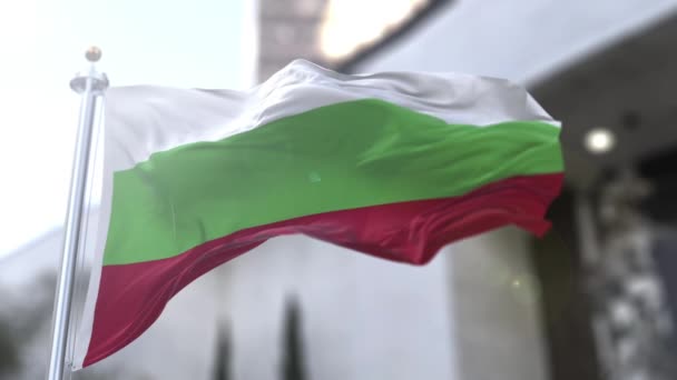 Bandiera Della Bulgaria Tricolore Composto Tre Bande Orizzontali Uguali Dall — Video Stock