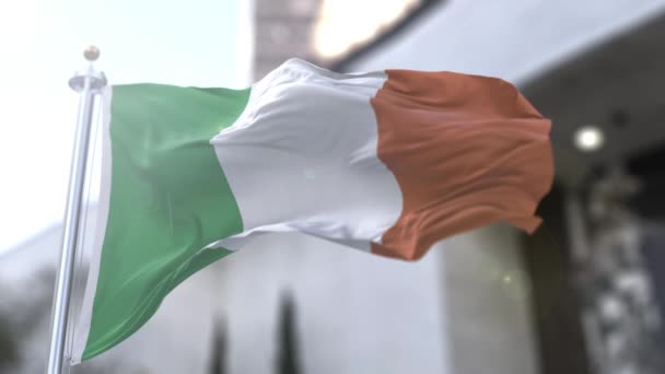 Videoslinga Irlands Nationella Flagga Irländsk Bratach Hireann Ofta Kallad Irish — Stockvideo