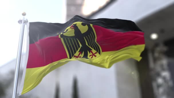Ciclo Video Bandiera Tedesca Tedesco Flagge Deutschlands Tricolore Costituito Tre — Video Stock