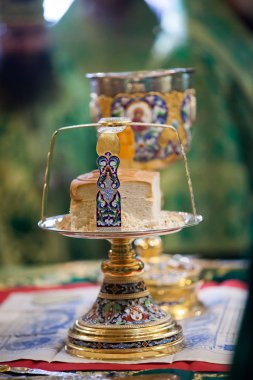 Ortodoks Manastırı cemaat için kadeh. Kiev.