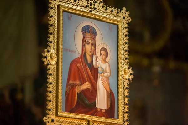 Icono de la Madre de Dios con Jesucristo — Foto de Stock