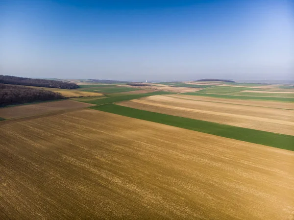 Ochtendvlucht Een Prachtig Groen Veld Oostenrijk — Stockfoto