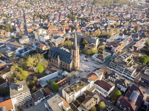 Vacker Morgon Ovanifrån Den Centrala Delen Viernheim — Stockfoto