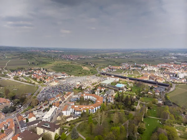 Gyönyörű Repülés Egy Négyes Helikopteren Bad Durkheimben Kilátás Salináriumra Németország — Stock Fotó