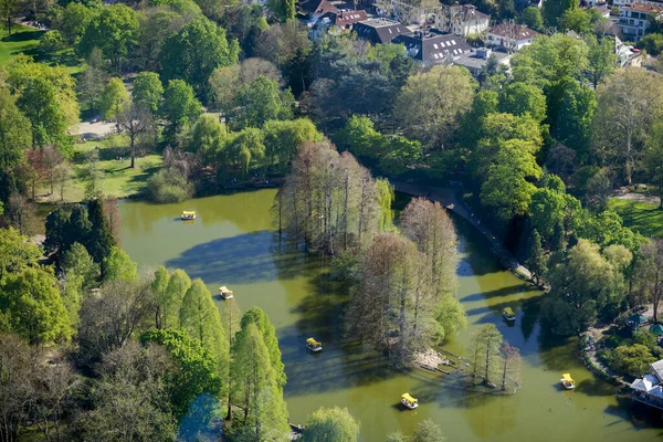 Top Udsigt Søen Luisenpark Det Mannheim Tyskland - Stock-foto