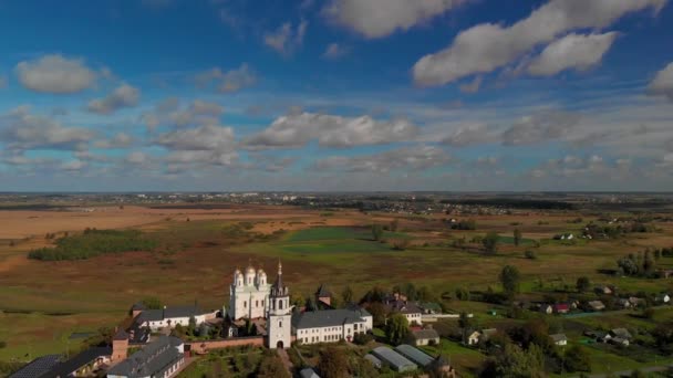 Schöne Aussicht Auf Das Simnensky Swjatogorsky Kloster Von Oben Blick — Stockvideo