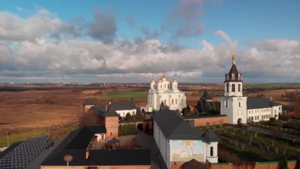 Belle Vue Sur Zimnensky Svyatogorsky Monastère Haut Vue Sur Les — Video