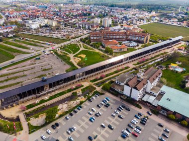 Bad Durkheim 'ın güzel manzarası. Salinaryum manzarası. Tatil köyüne park et. Almanya.