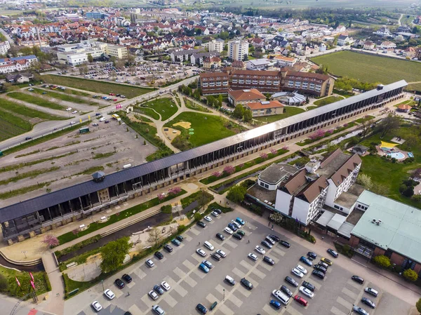 Bad Durkheim 'ın güzel manzarası. Salinaryum manzarası. Tatil köyüne park et. Almanya.