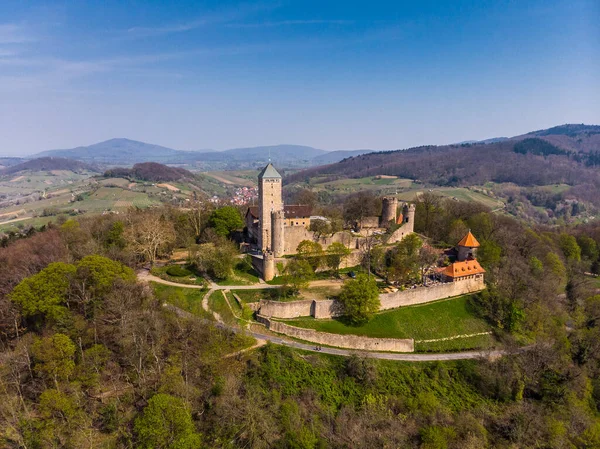 Schöne Aussicht Von Oben Auf Die Starkenburg Heppenheim Die Burg — Stockfoto