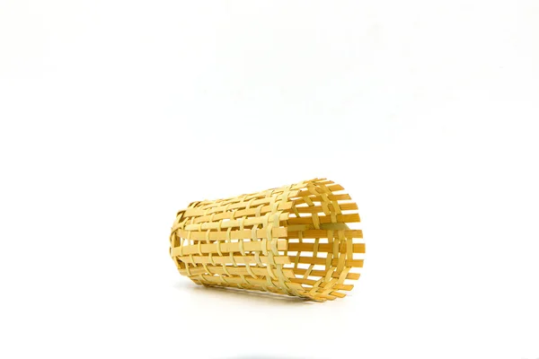 Handcraft bambusové dřevo jako rybí Coop líbilo chytání klec — Stock fotografie
