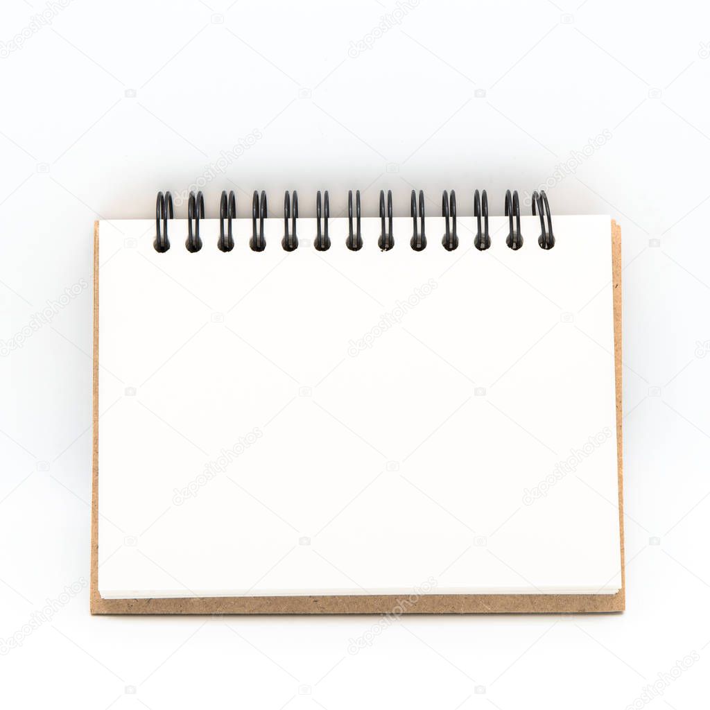 Blank notepad vintage style on withe background
