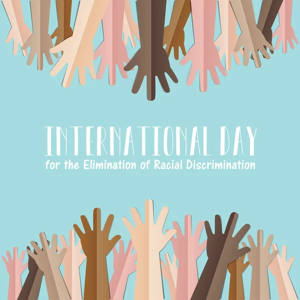 Mezinárodní den pro odstranění rasové diskriminace. — Stockový vektor