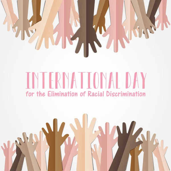 Internationaler Tag zur Beseitigung der Rassendiskriminierung. — Stockvektor
