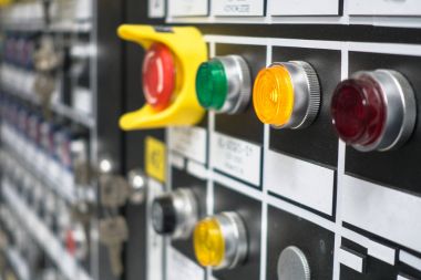 Seçici odak Denetim Masası ile lots-in düğme ve ışık bul