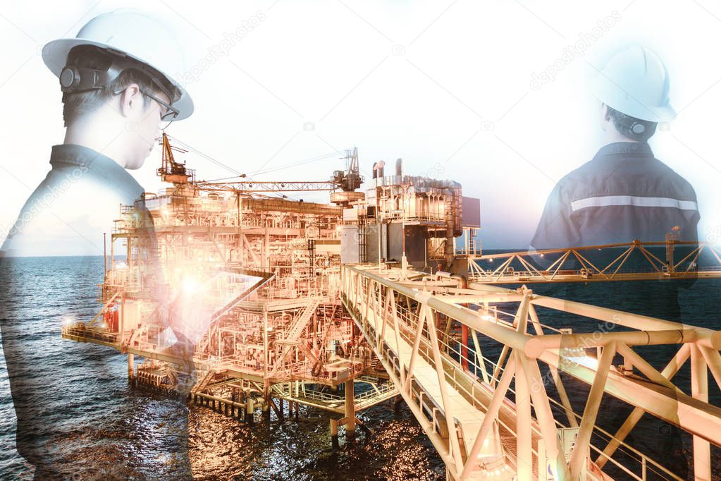Offshore construction platform for production oil and gas with b