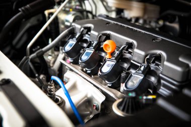 Güçlü motoru bir araba. Engine com ile iç tasarım