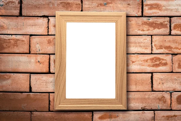 Collage of blank brown wooden frames , interior decor mock up on — Stock Photo, Image