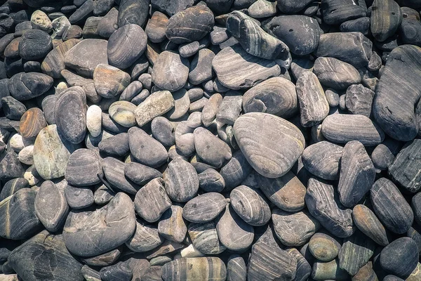 Fundo abstrato de seixos cinza - redonda pedras do mar textura w — Fotografia de Stock