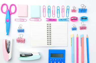 Sabit kavramı, düz yatıyordu yukarıdan fotoğraf makas, kalem