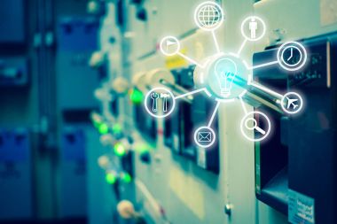 Elektrik Şalt odası elektrik swit dijital simgeleri ile