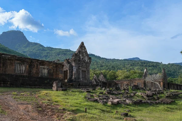 Vat phou (wat phu) Tempel der zerstörte khmer Tempelkomplex ist th — Stockfoto