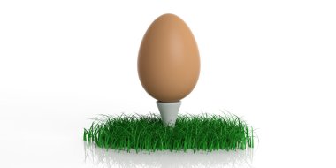 Beyaz arka plan üzerinde 3D render yumurta