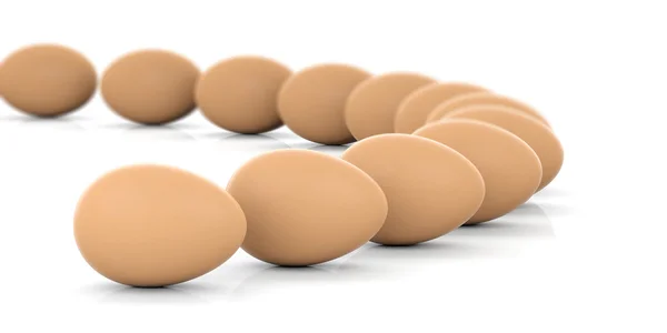 3d rendant des œufs sur fond blanc — Photo