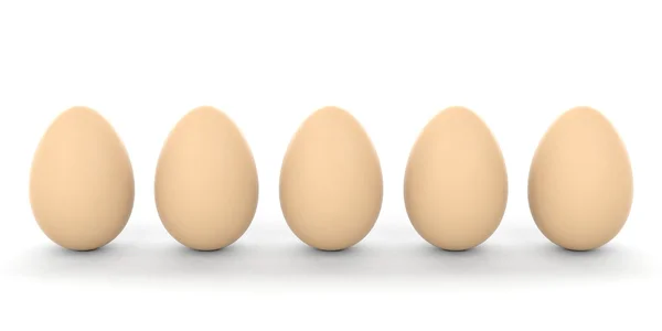 3D рендеринг яиц на белом фоне — стоковое фото