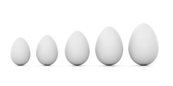 3D rendering αυγά ΔΙΑΦΟΡΑ μέγεθος — Φωτογραφία Αρχείου