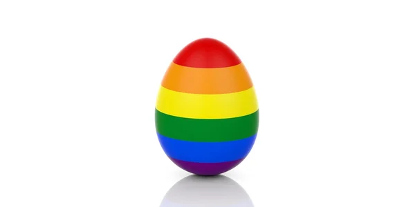 3d renderizado huevo en gay bandera colores —  Fotos de Stock