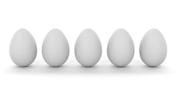 3D рендеринг яиц на белом фоне — стоковое фото
