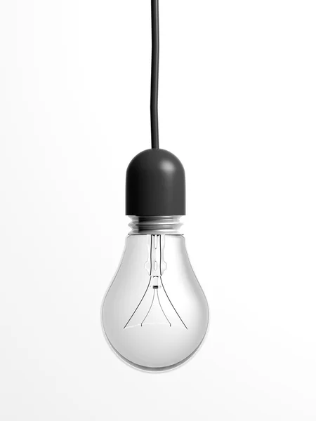 Lampadina di rendering 3d su sfondo bianco — Foto Stock