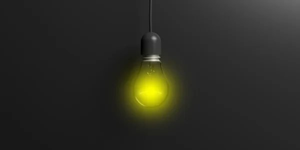 3d rendering light bulb on black background — Stock Photo, Image