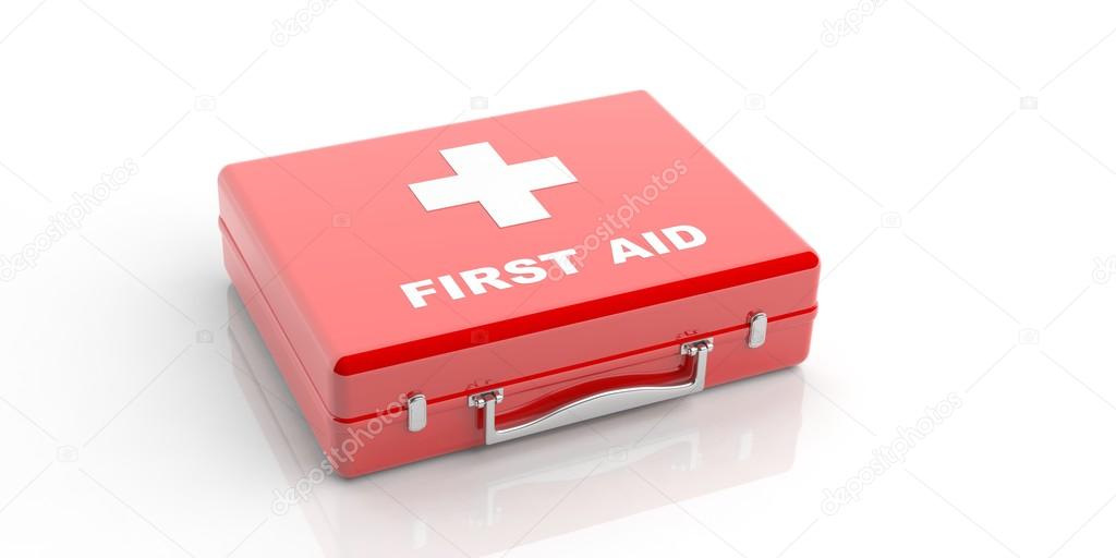 3d rendering first aid kit on white background