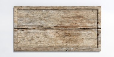 Beyaz arka plan üzerinde 3D render ahşap işareti