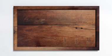 Beyaz arka plan üzerinde 3D render ahşap işareti