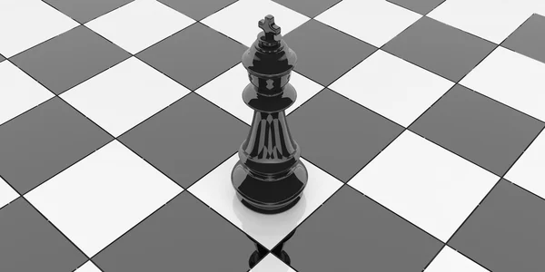 3D szachy king renderowania na szachownicy — Zdjęcie stockowe