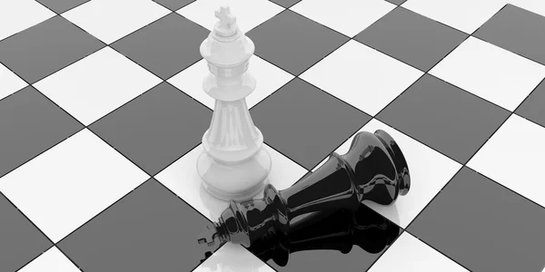 3d rendering chess kings on a chessboard — Stock Photo, Image