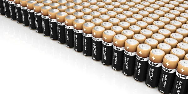3D vykreslování baterie stojící na bílém pozadí — Stock fotografie