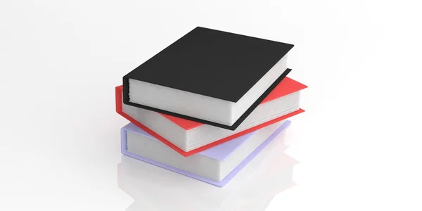 Livres de rendu 3d sur fond blanc — Photo